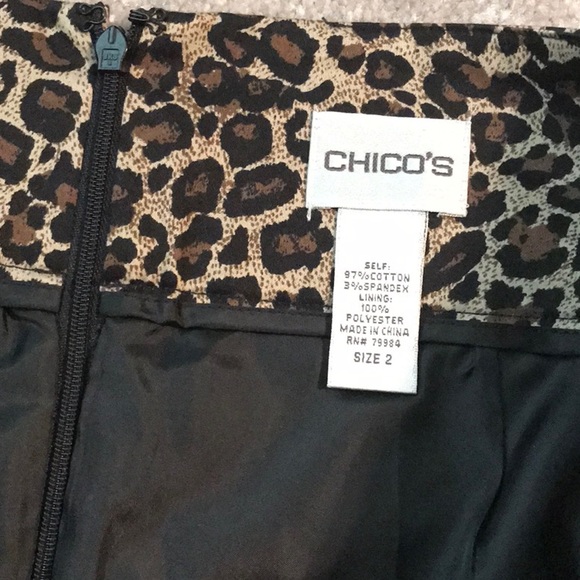 Chico’s lined professional animal print skirt - Picture 2 of 5
